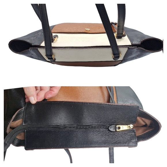 LAUREN Ralph Lauren Color Block Saffiano Leather Shoulder Bag - Picture 6 of 15